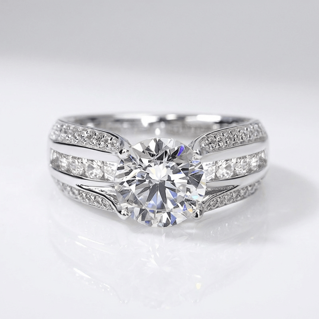 Silver Round Diamond Pave Band Ring by Rose & Oliver - product image 1