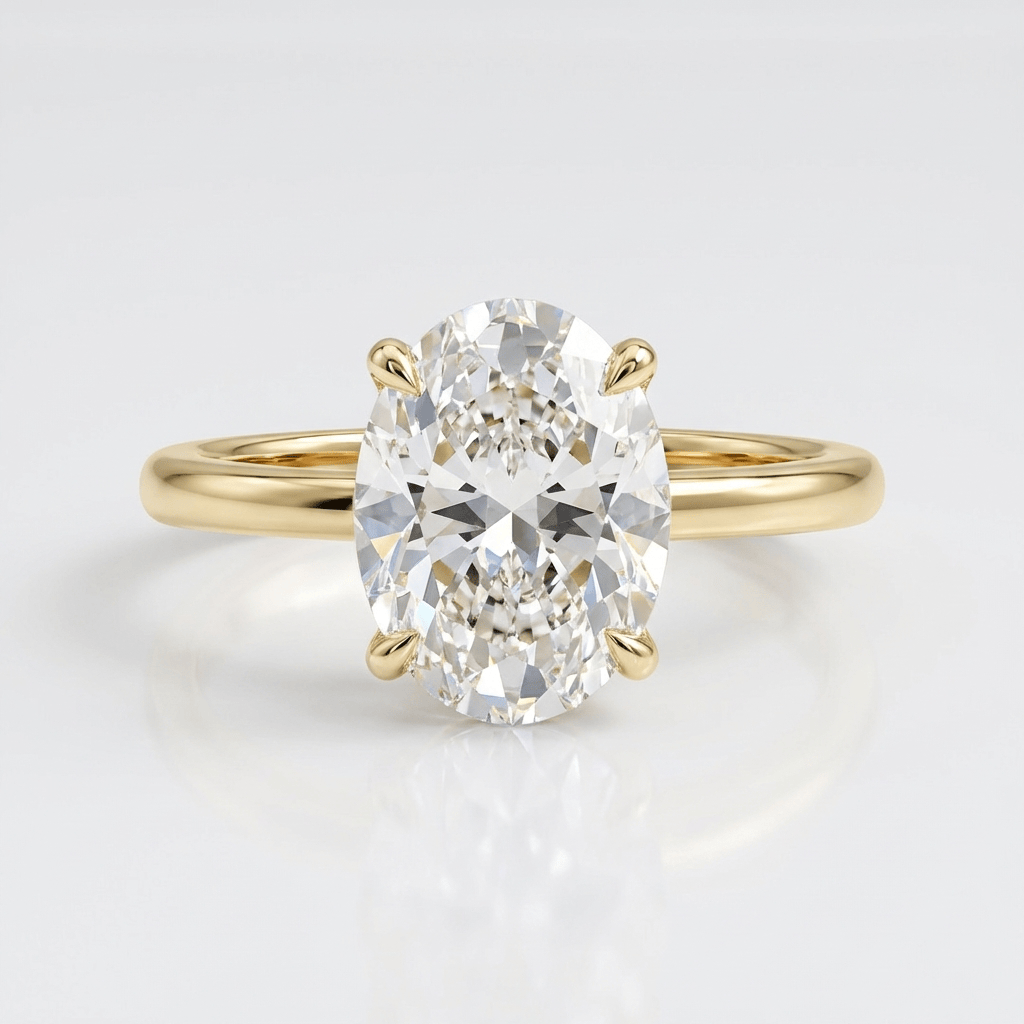 Gold Oval Diamond Solitaire Ring by Rose & Oliver - product image 1