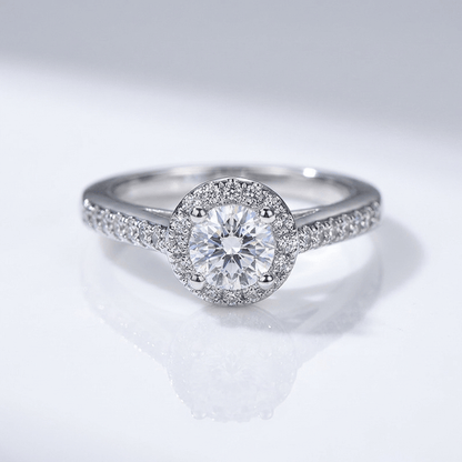 Silver Cushion Diamond Pave Halo Ring by Rose & Oliver - product image 1