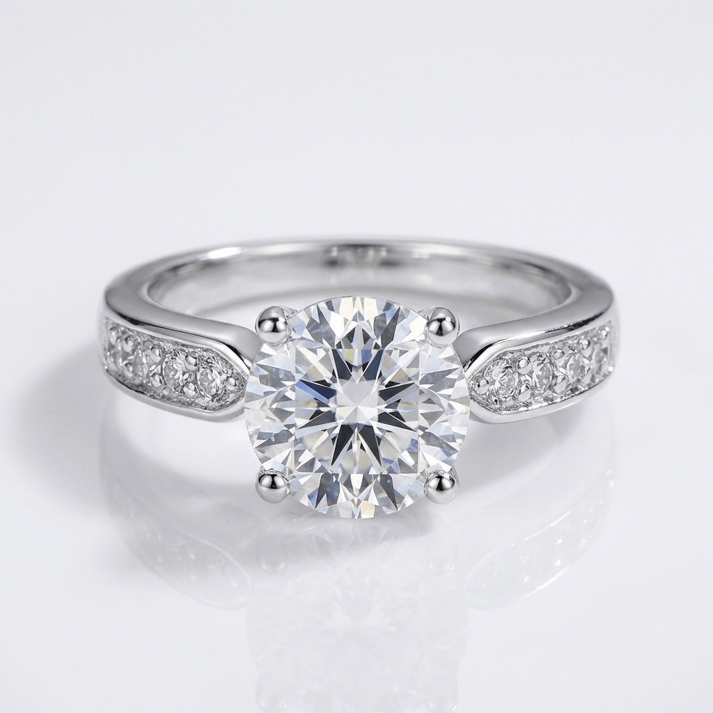 Rose Gold Round Diamond Pave Ring - (Adjustable) by Rose & Oliver - product image 3