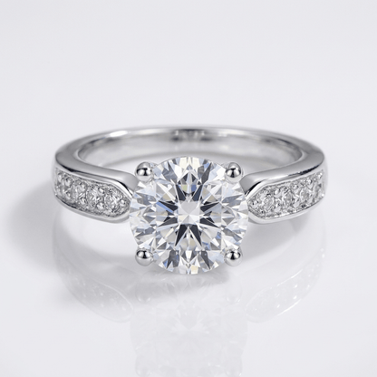 Rose Gold Round Diamond Pave Ring - (Adjustable) by Rose & Oliver - product image 3