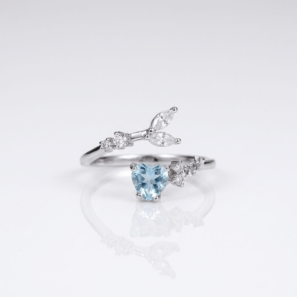 Silver Blue Topaz Solitaire Ring - (Adjustable) by Rose & Oliver - product image 1