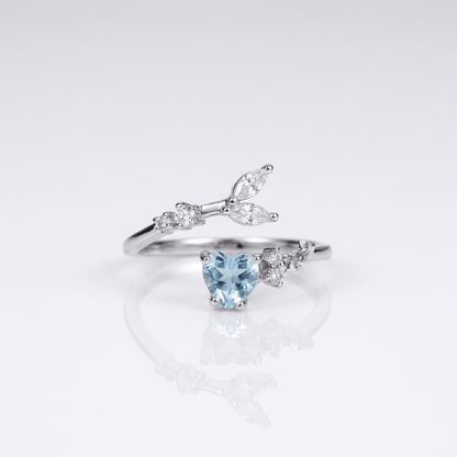 Silver Blue Topaz Solitaire Ring - (Adjustable) by Rose & Oliver - product image 1