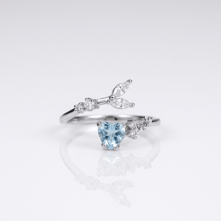 Silver Blue Topaz Solitaire Ring - (Adjustable) by Rose & Oliver - product image 1