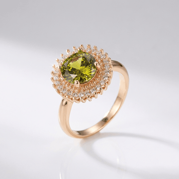 Gold Peridot Diamond Halo Ring by Rose & Oliver - product image 1