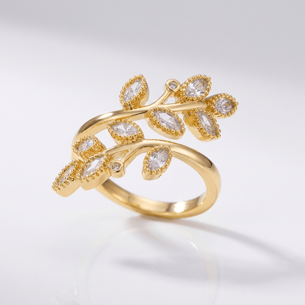 Gold Leaf Wrap Ring - (Adjustable) by Rose & Oliver - product image 5