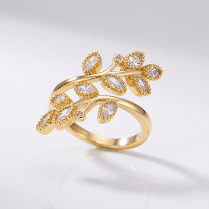 Gold Leaf Wrap Ring - (Adjustable) by Rose & Oliver - product image 5