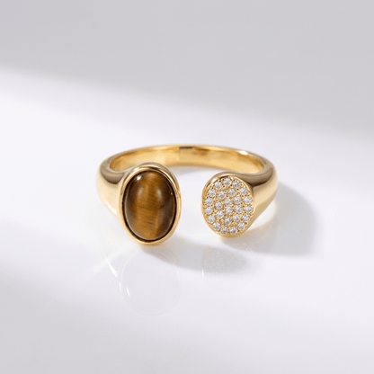 Gold Smoky Quartz Ring - (Adjustable) by Rose & Oliver - product image 3