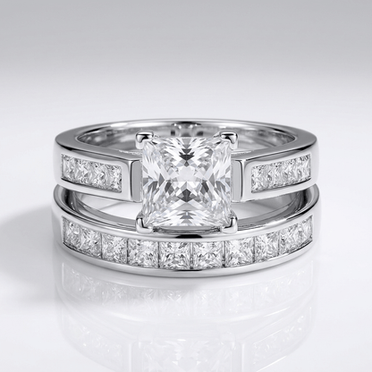 Silver Square Zirconia Halo Ring by Rose & Oliver - product image 3