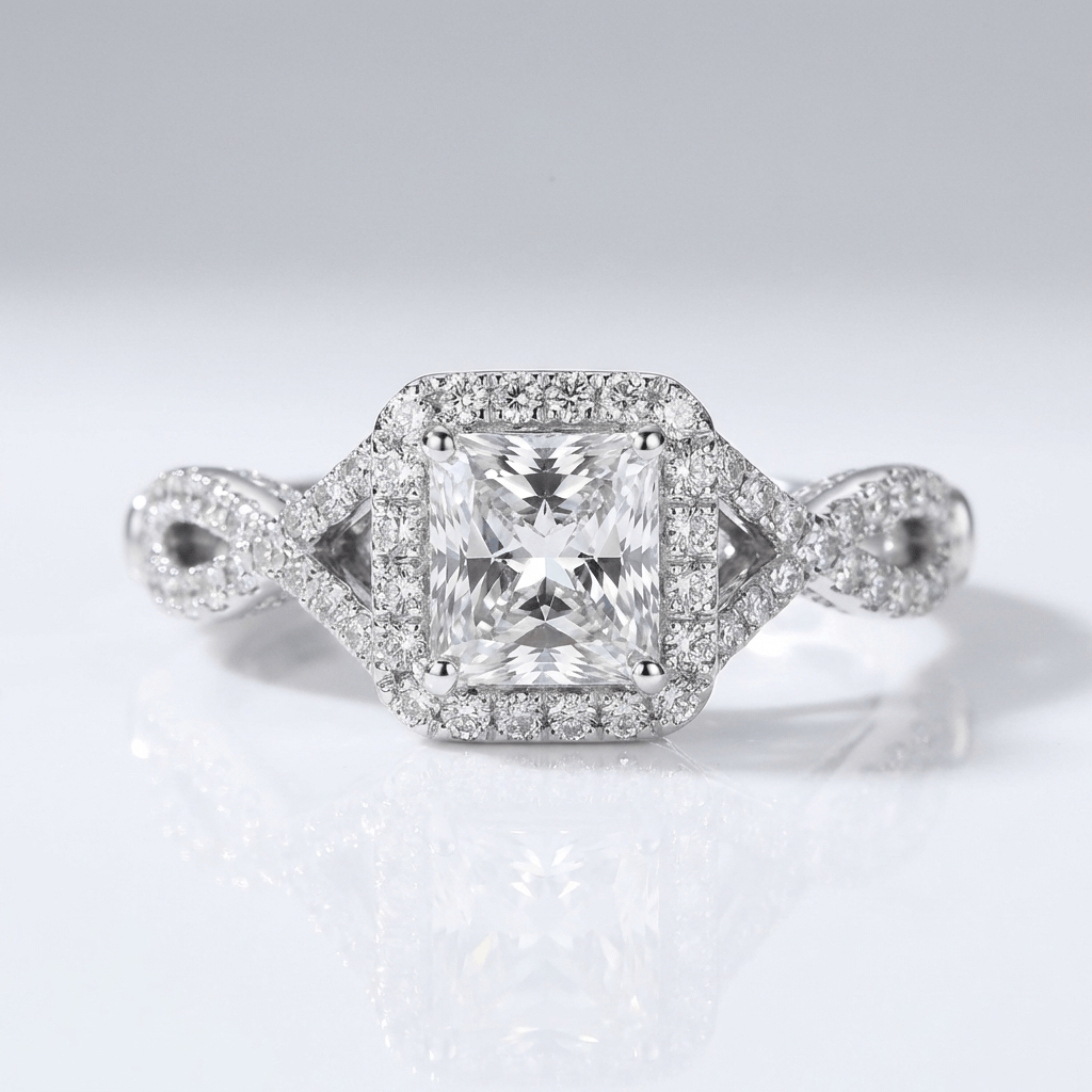 Silver Cushion Diamond Trilogy Ring by Rose & Oliver - product image 1