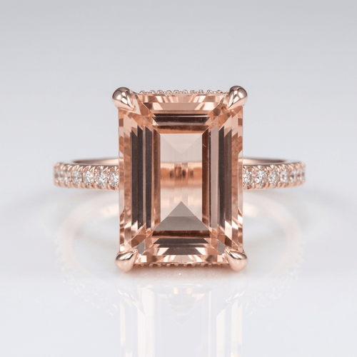 Rose Gold Morganite Pave Ring by Rose & Oliver - product image 1