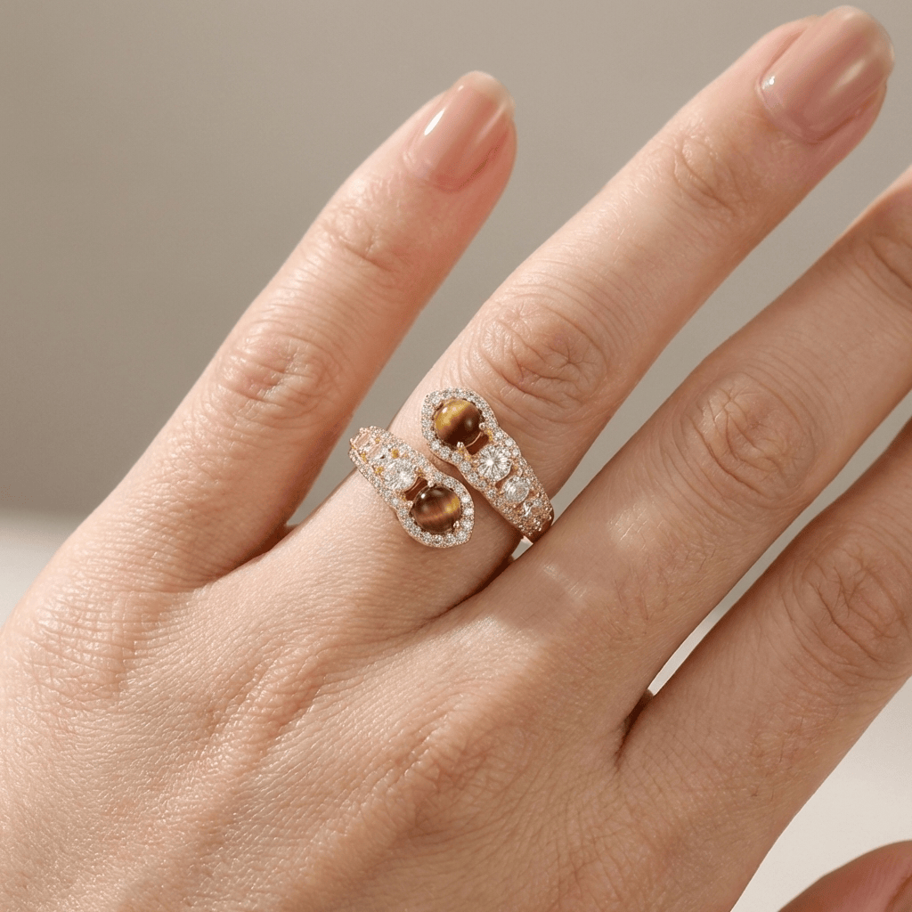 Gold Smoky Quartz Ring - (Adjustable) by Rose & Oliver - product image 2
