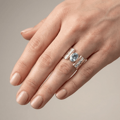 Silver Gold Topaz Modern Ring by Rose & Oliver - product image 2