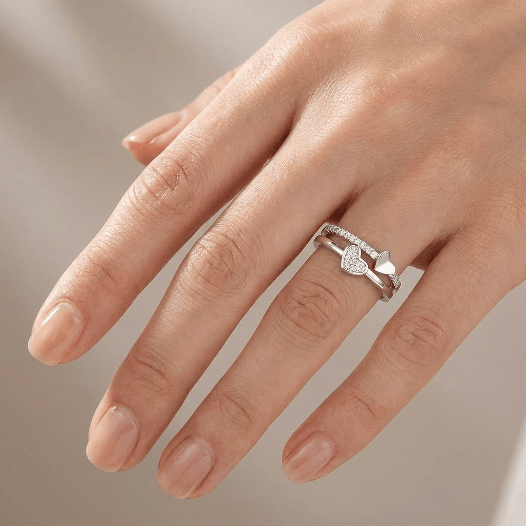 Rose Gold Heart Zirconia - (Adjustable) by Rose & Oliver - product image 4