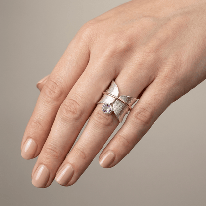 Butterfly Amethyst Silver & Gold Ring by Rose & Oliver - product image 2