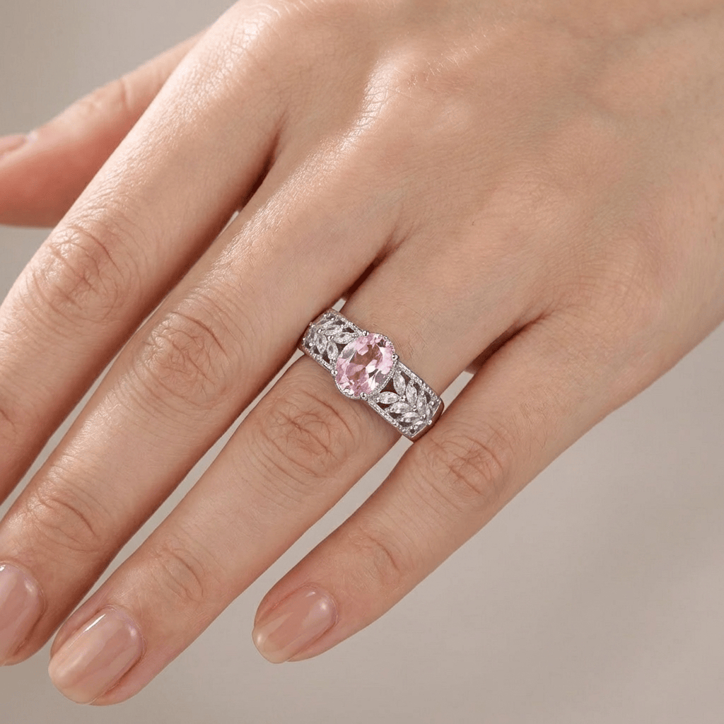 Pink Crystal Band Ring - (Adjustable) by Rose & Oliver - product image 2