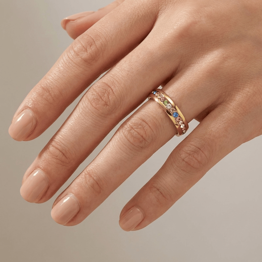 Colorful Crystal Eternity Band Ring by Rose & Oliver - product image 2