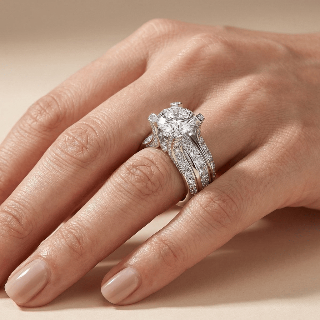 Silver Diamond Glamour Ring by Rose & Oliver - product image 2