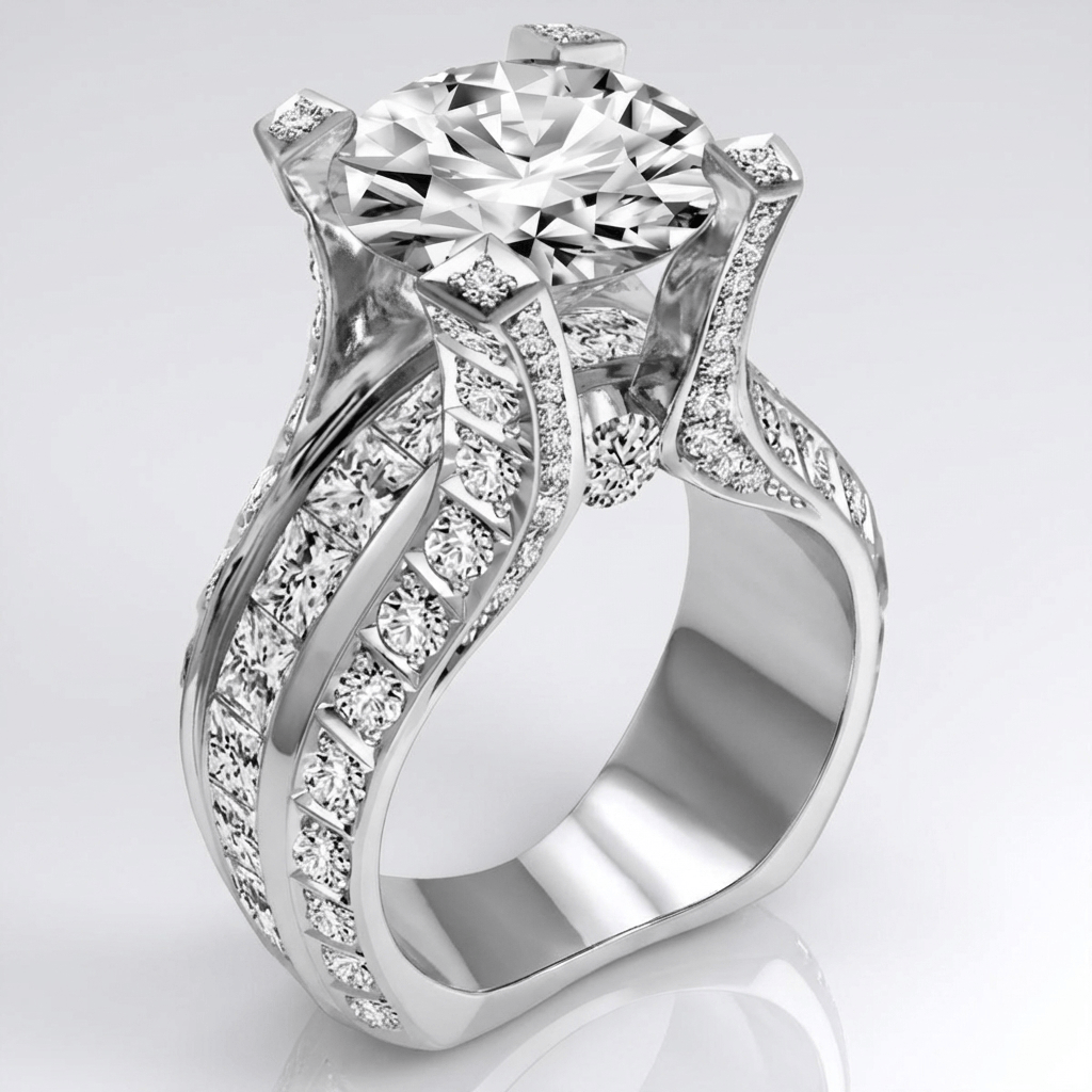 Silver Diamond Glamour Ring by Rose & Oliver - product image 1