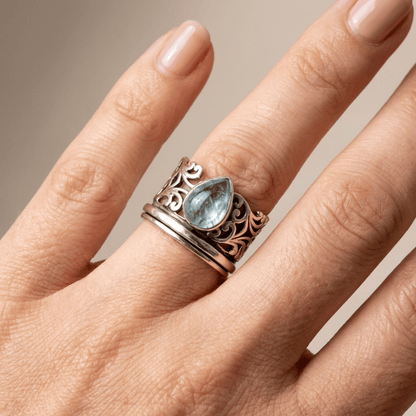 Silver Labradorite Vintage Ring by Rose & Oliver - product image 2