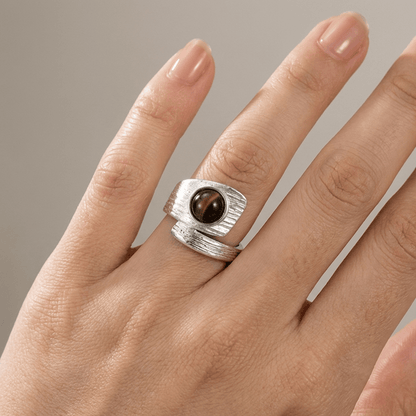 Silver Black Onyx Vintage Ring - (Adjustable) by Rose & Oliver - product image 2