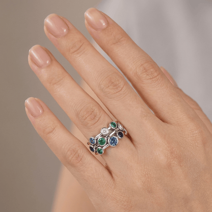 Silver Colorful Gemstone Ring by Rose & Oliver - product image 2