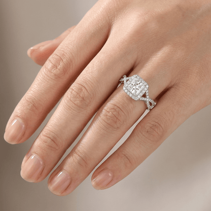 Silver Cushion Diamond Trilogy Ring by Rose & Oliver - product image 2