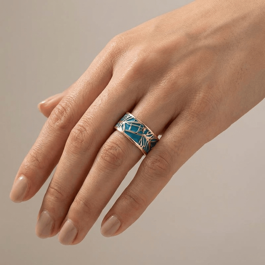Rose Gold Turquoise Mystical Ring by Rose & Oliver - product image 2