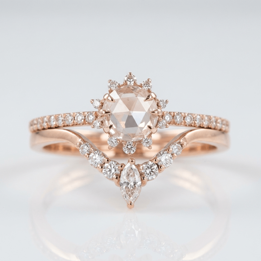 Rose Gold Zirconia Halo Ring by Rose & Oliver - product image 1