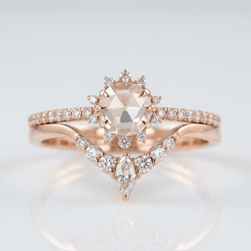Rose Gold Zirconia Halo Ring by Rose & Oliver - product image 1