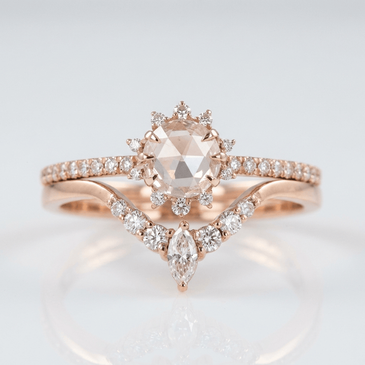 Rose Gold Zirconia Halo Ring by Rose & Oliver - product image 1