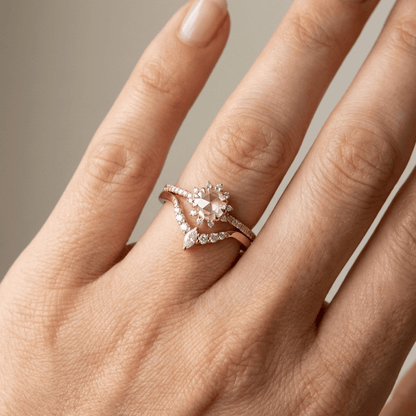 Rose Gold Zirconia Halo Ring by Rose & Oliver - product image 2