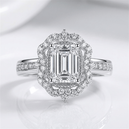 Rectangle Diamond Halo Ring by Rose & Oliver - product image 3