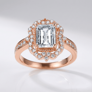 Rectangle Diamond Halo Ring by Rose & Oliver - product image 1