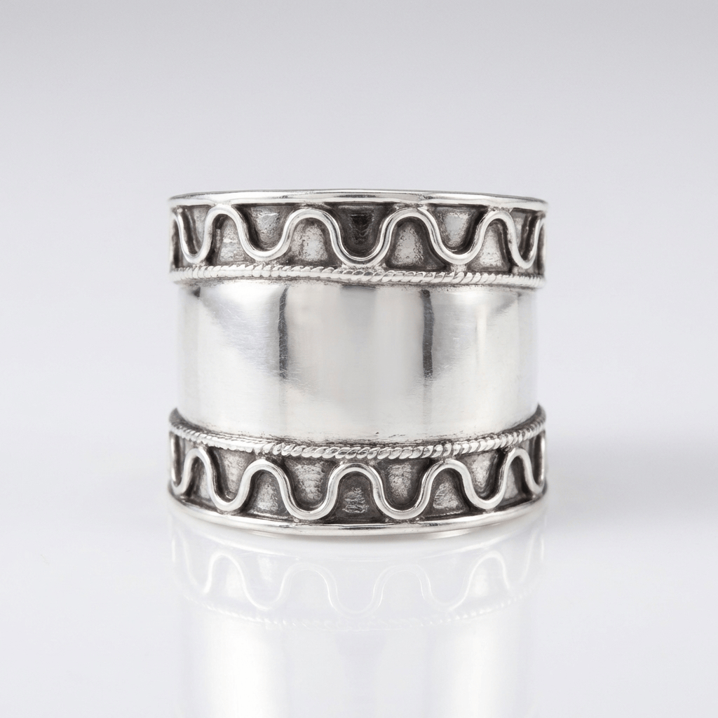 Silver Shell Stripe Ring by Rose & Oliver - product image 1