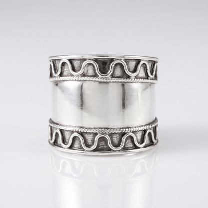 Silver Shell Stripe Ring by Rose & Oliver - product image 1