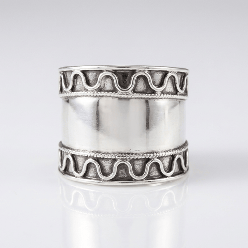 Silver Shell Stripe Ring by Rose & Oliver - product image 1