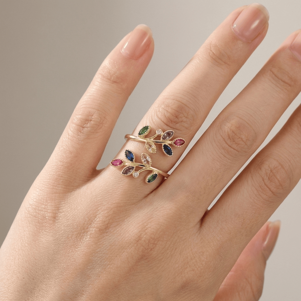 Gold Leaf Wrap Ring - (Adjustable) by Rose & Oliver - product image 2