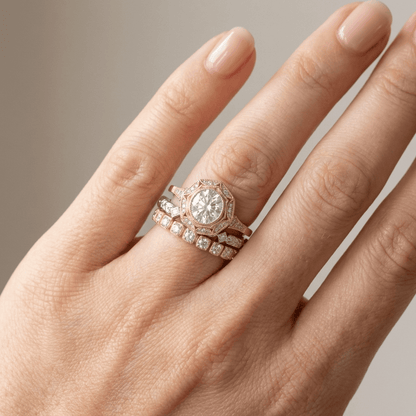 Gold Diamond Oval Filigree Ring by Rose & Oliver - product image 2
