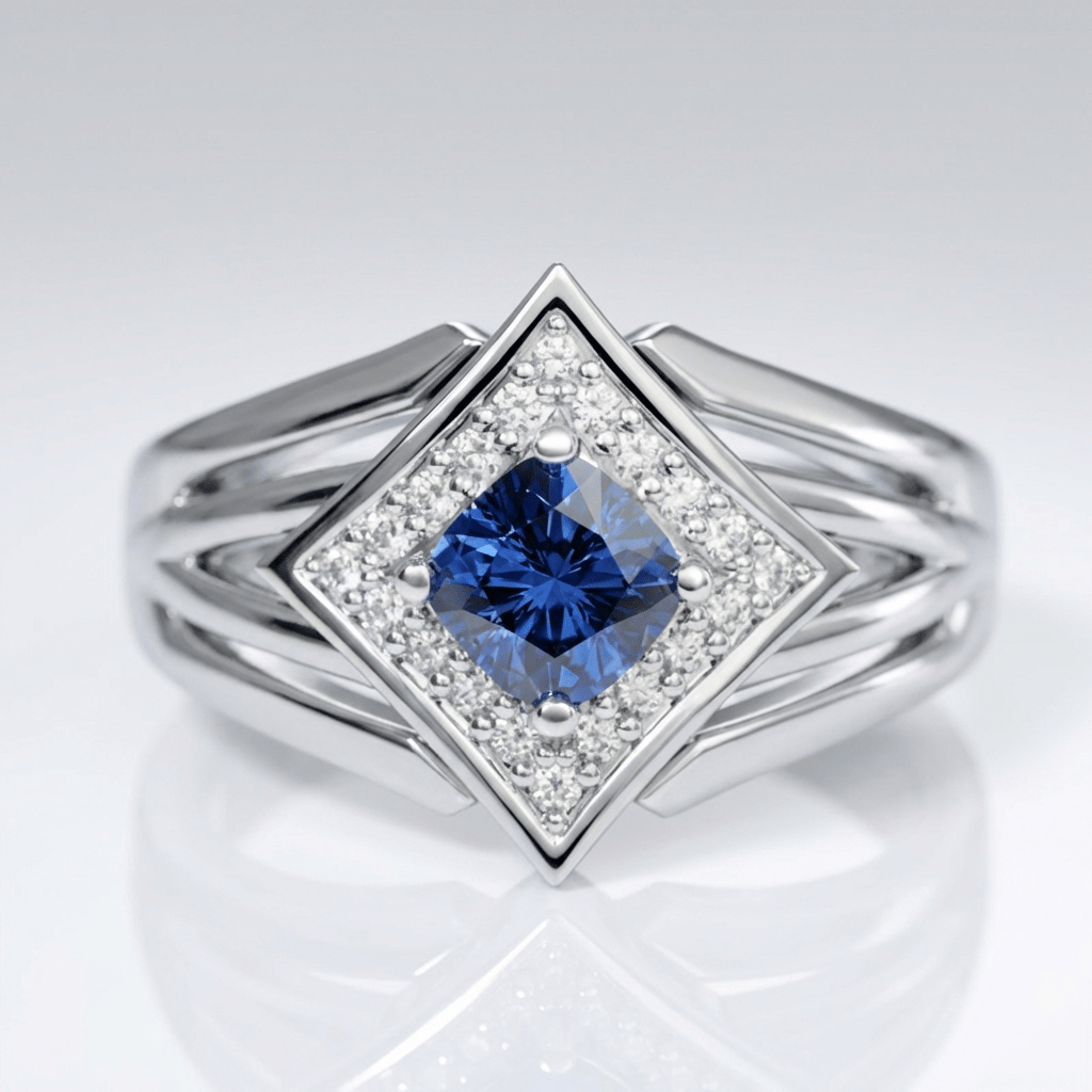 Silver Sapphire Star Ring by Rose & Oliver - product image 1
