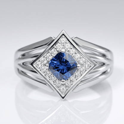 Silver Sapphire Star Ring by Rose & Oliver - product image 1