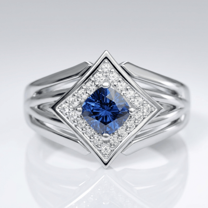 Silver Sapphire Star Ring by Rose & Oliver - product image 1