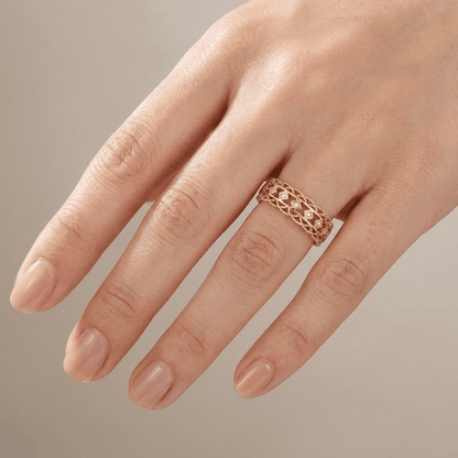 Gold Diamond Open Work Ring by Rose & Oliver - product image 2