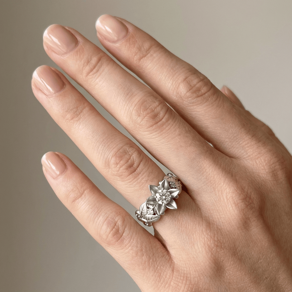 Silver Zirconia Petal Crown Ring by Rose & Oliver - product image 2