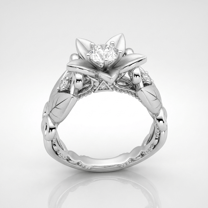 Silver Zirconia Petal Crown Ring by Rose & Oliver - product image 1