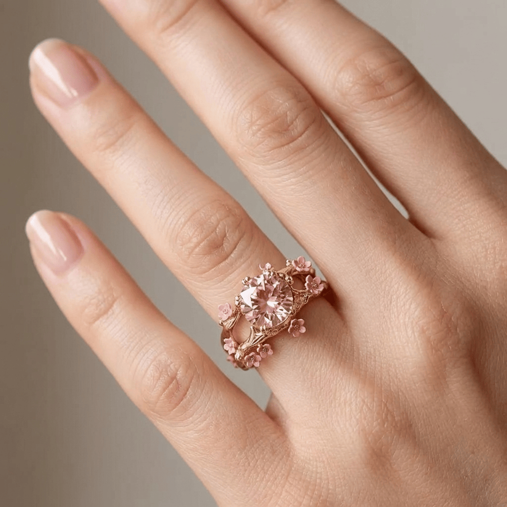 Pink Rose Blossom Ring by Rose & Oliver - product image 2