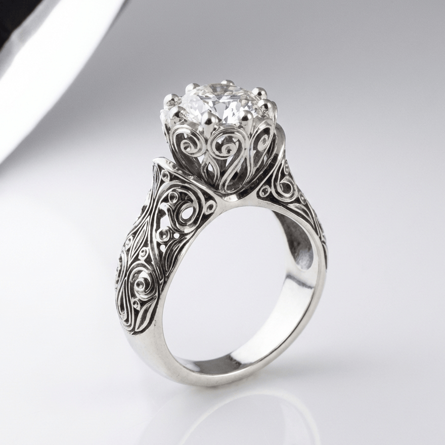 Silver Zirconia Heirloom Ring by Rose & Oliver - product image 1