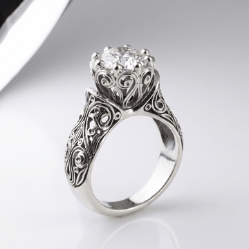 Silver Zirconia Heirloom Ring by Rose & Oliver - product image 1