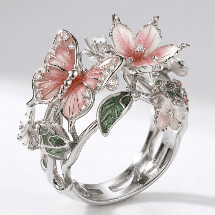 Silver Butterfly Dreamer Ring - (Adjustable) by Rose & Oliver - product image 1