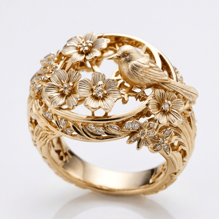 Gold Bird Garden Ring by Rose & Oliver - product image 1